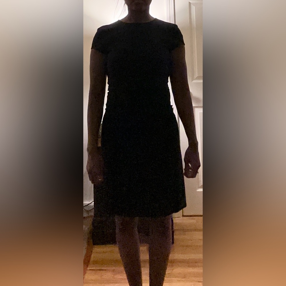 Theory Navy Short Sleeve Sheath Dress